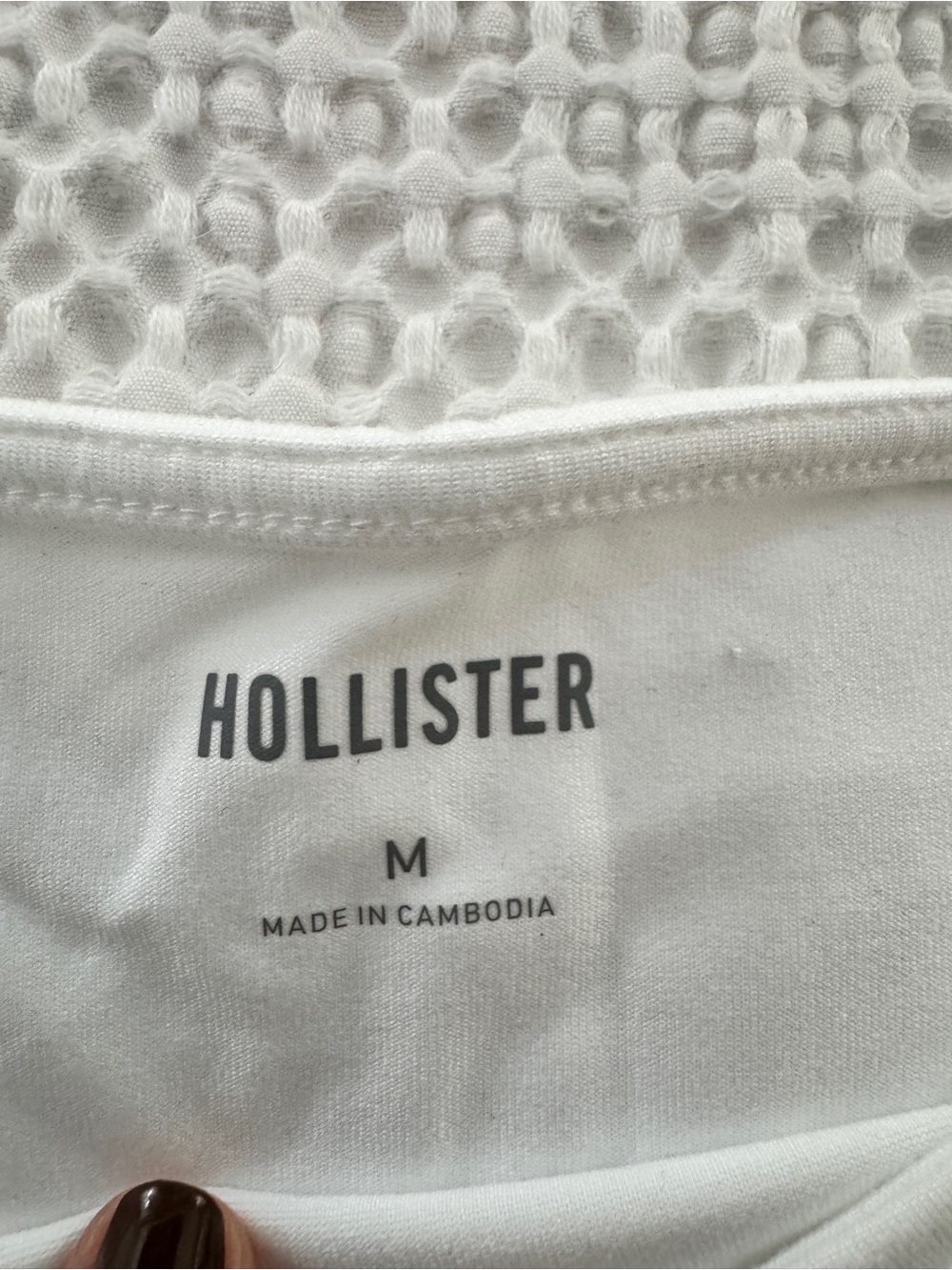 Hollister Women's Long Sleeve Boatneck Top - White - Picture 3 of 4